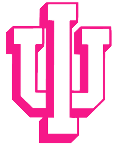 Indiana Hoosiers Hot Pink Retro Throwback Logo Premium DieCut Vinyl Decal PICK SIZE