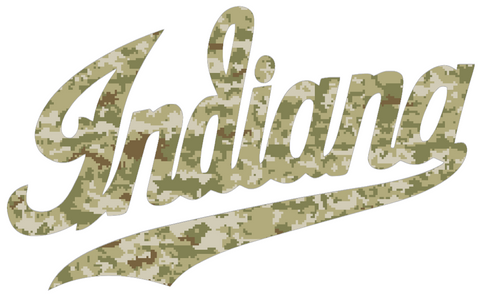 Indiana Hoosiers Script Logo Salute to Service Camouflage Camo Vinyl Decal PICK SIZE