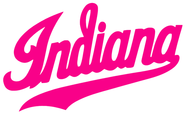 Indiana Hoosiers Hot Pink Script Team Name Logo Premium DieCut Vinyl Decal PICK SIZE