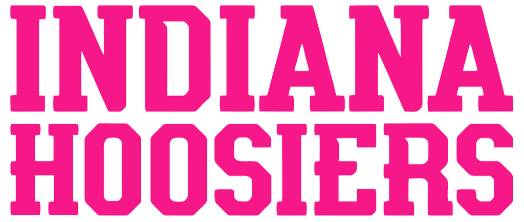 Indiana Hoosiers Hot Pink Team Name Logo Premium DieCut Vinyl Decal PICK SIZE