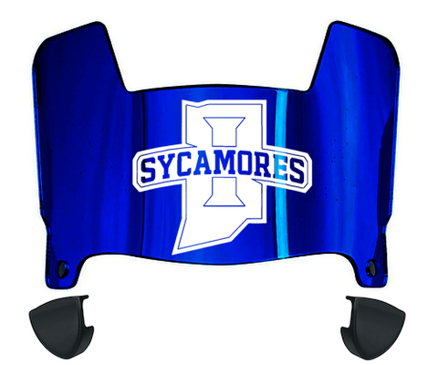 Indiana State Sycamores Mini Football Helmet Visor Shield w/ Clips - PICK VISOR & LOGO COLOR