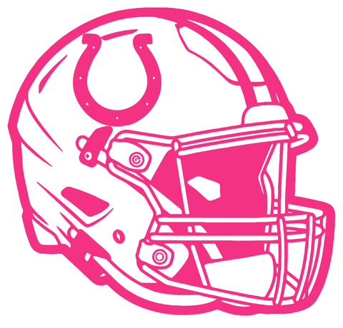 Indianapolis Colts HOT PINK Football Helmet Premium DieCut Vinyl Decal PICK SIZE