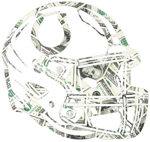 Indianapolis Colts Football Helmet Money Print Premium DieCut Vinyl Decal PICK SIZE