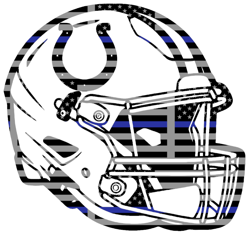 Indianapolis Colts Football Helmet Thin Blue Line American Flag Premium DieCut Vinyl Decal PICK SIZE