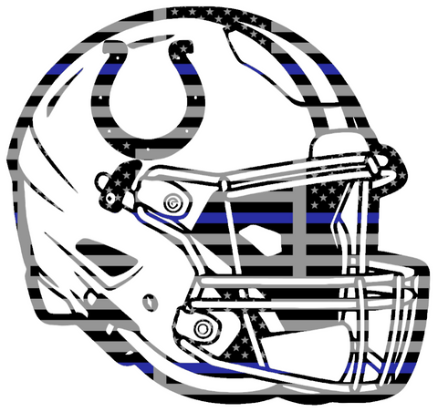 Indianapolis Colts Football Helmet Thin Blue Line American Flag Premium DieCut Vinyl Decal PICK SIZE