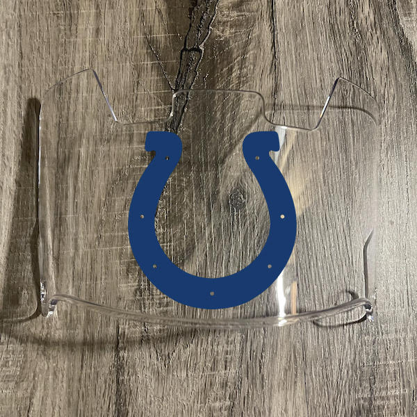 Indianapolis Colts Full Size Football Helmet Visor Shield Clear w/ Clips - PICK LOGO COLOR