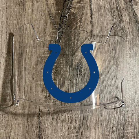 Indianapolis Colts Full Size Football Helmet Visor Shield Clear w/ Clips - PICK LOGO COLOR