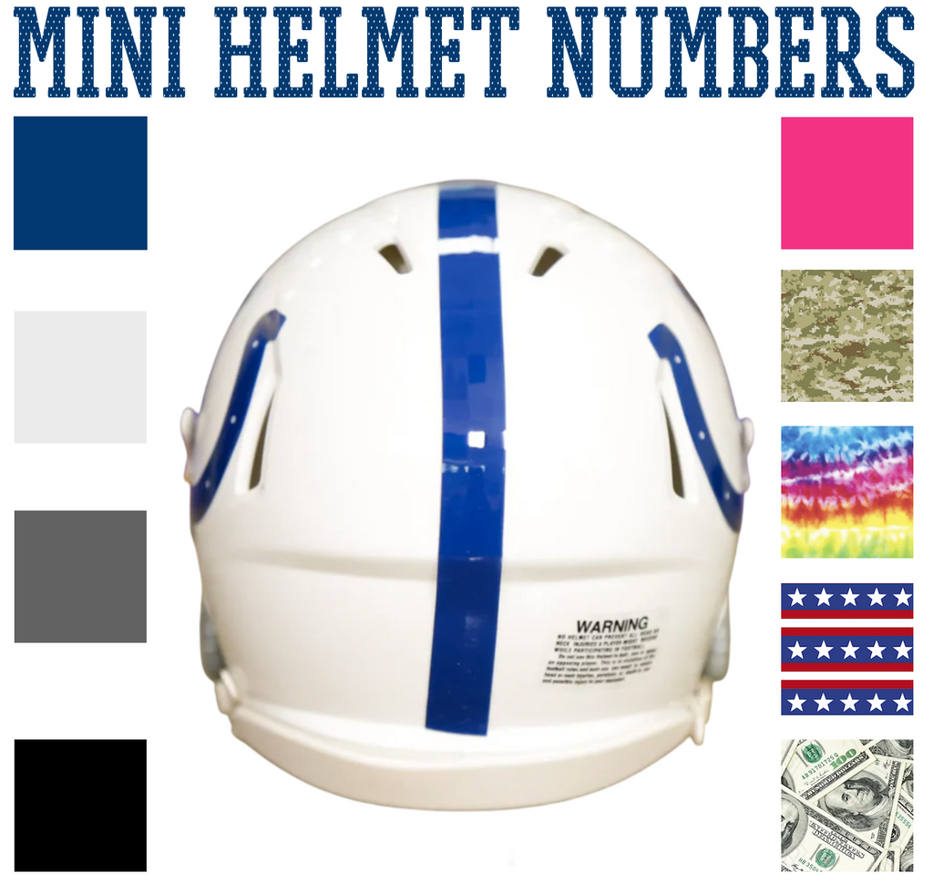 Indianapolis Colts Jersey Style Vinyl Number Decal Sheet Set of 50 #0-9 - Pick Color & Size