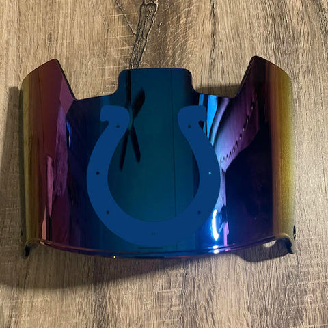 Indianapolis Colts Full Size Football Helmet Visor Shield Blue Iridium Mirror w/ Clips - PICK LOGO COLOR