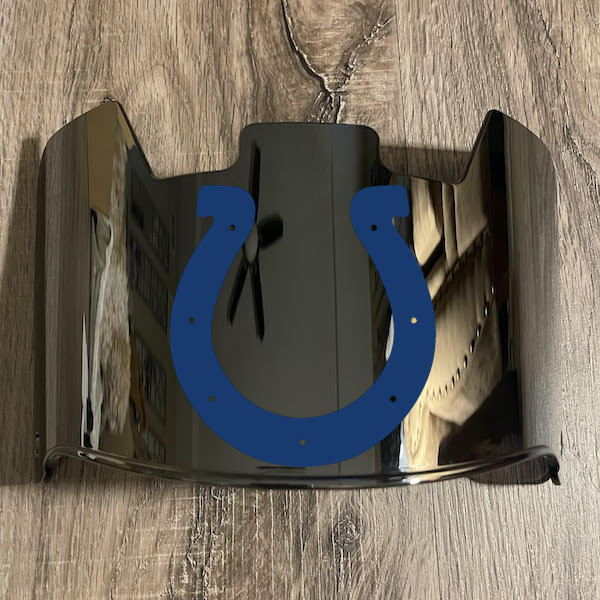 Indianapolis Colts Full Size Football Helmet Visor Shield Silver Chrome Mirror w/ Clips - PICK LOGO COLOR