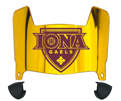 Iona Gaels Mini Football Helmet Visor Shield w/ Clips - PICK VISOR & LOGO COLOR