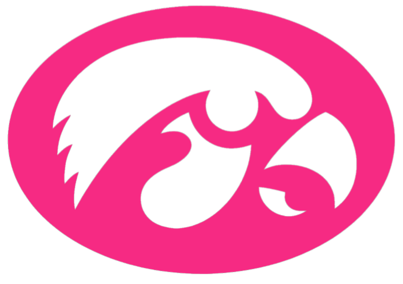 Iowa Hawkeyes HOT PINK Alternate Logo Premium DieCut Vinyl Decal PICK SIZE