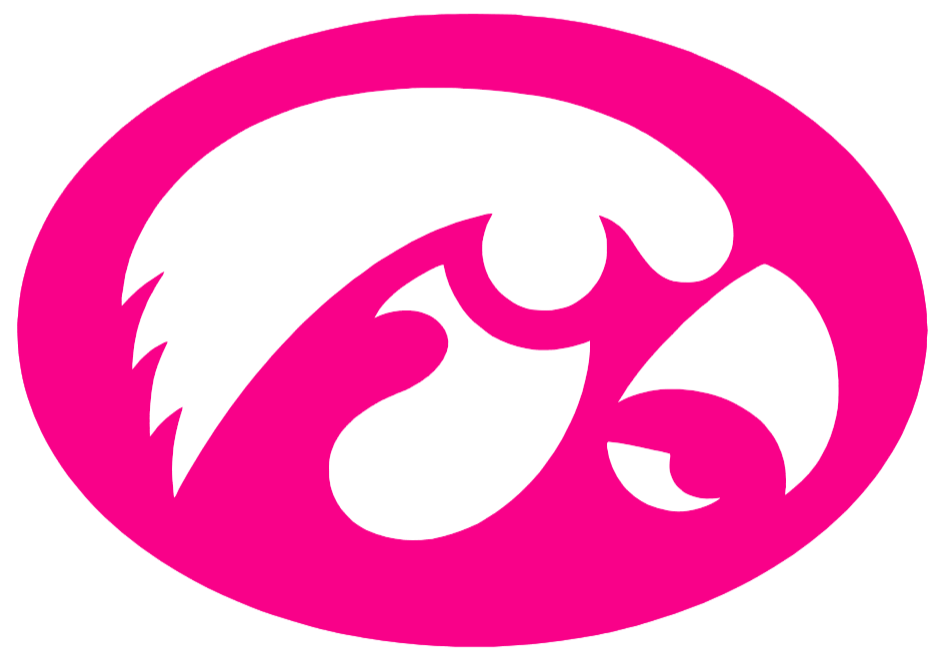 Iowa Hawkeyes Hot Pink Alternate Logo Premium DieCut Vinyl Decal PICK SIZE