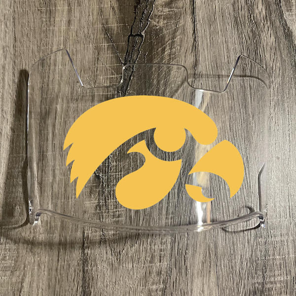 Iowa Hawkeyes Full Size Football Helmet Visor Shield w/ Clips - PICK VISOR & LOGO COLOR