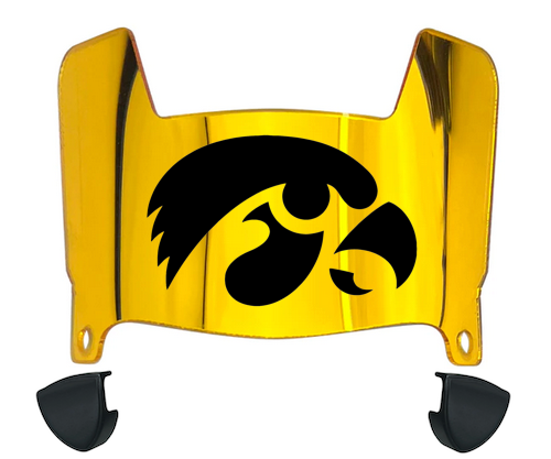 Iowa Hawkeyes Mini Football Helmet Visor Shield w/ Clips - PICK VISOR & LOGO COLOR