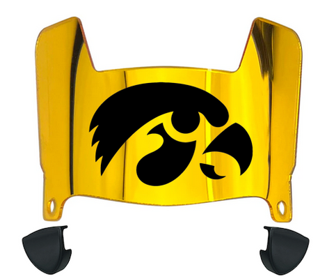 Iowa Hawkeyes Mini Football Helmet Visor Shield w/ Clips - PICK VISOR & LOGO COLOR