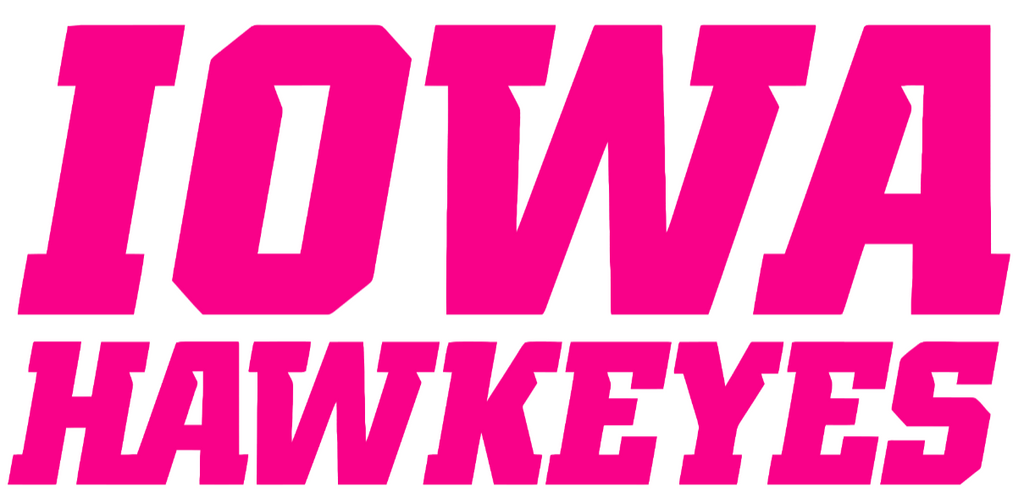 Iowa Hawkeyes Hot Pink Team Name Logo Premium DieCut Vinyl Decal PICK SIZE