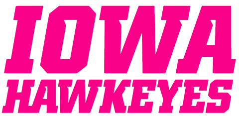 Iowa Hawkeyes Hot Pink Team Name Logo Premium DieCut Vinyl Decal PICK SIZE