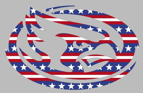 Iowa State Cyclones Mascot Logo Stars & Stripes USA American Flag Vinyl Decal PICK SIZE