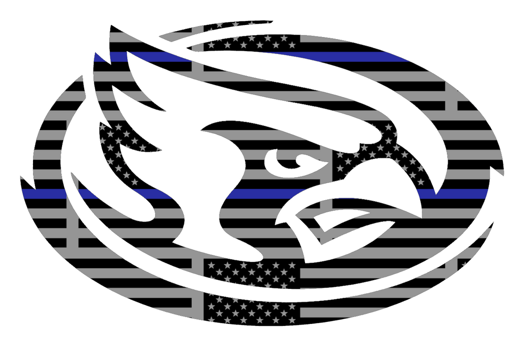 Iowa State Cyclones Mascot Logo Thin Blue Line American Flag Premium DieCut Vinyl Decal PICK SIZE