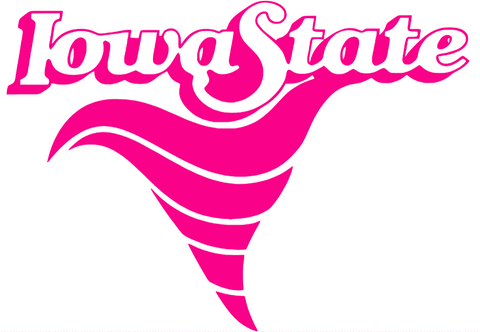 Iowa State Cyclones Hot Pink Retro Throwback Logo Premium DieCut Vinyl Decal PICK SIZE