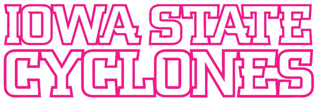Iowa State Cyclones Hot Pink Team Name Logo Premium DieCut Vinyl Decal PICK SIZE