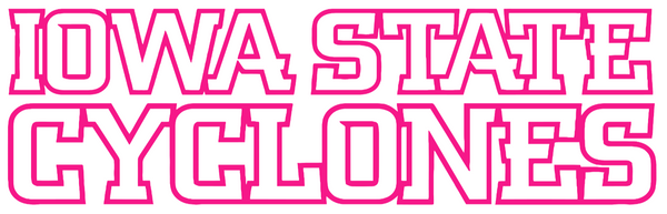 Iowa State Cyclones Hot Pink Team Name Logo Premium DieCut Vinyl Decal PICK SIZE