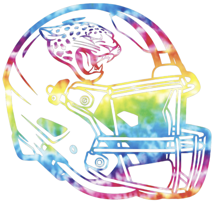 Jacksonville Jaguars Crucial Catch Cancer Football Helmet Tie Dye Vinyl Decal PICK SIZE