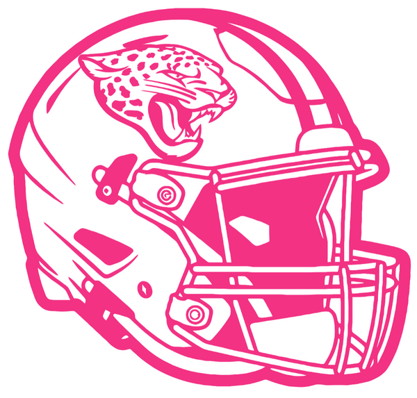 Jacksonville Jaguars HOT PINK Football Helmet Premium DieCut Vinyl Decal PICK SIZE