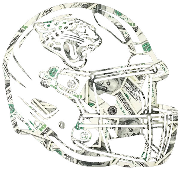 Jacksonville Jaguars Football Helmet Money Print Premium DieCut Vinyl Decal PICK SIZE