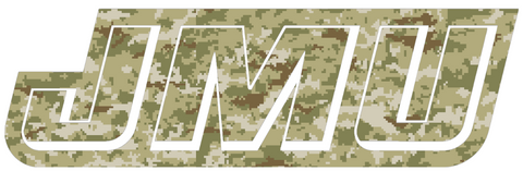 James Madison Dukes Team Logo Salute to Service Camouflage Camo Vinyl Decal PICK SIZE