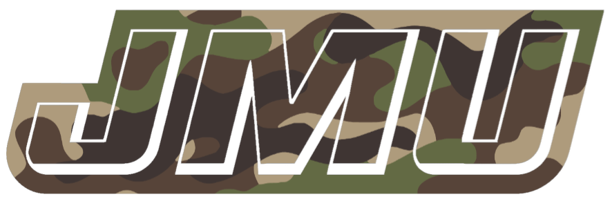 James Madison Dukes Woodland Camo Camouflage Team Logo Premium DieCut Vinyl Decal PICK SIZE