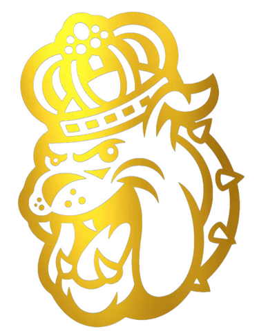 James Madison Dukes GOLD CHROME MIRROR Mascot Head Logo Premium DieCut Vinyl Decal PICK SIZE