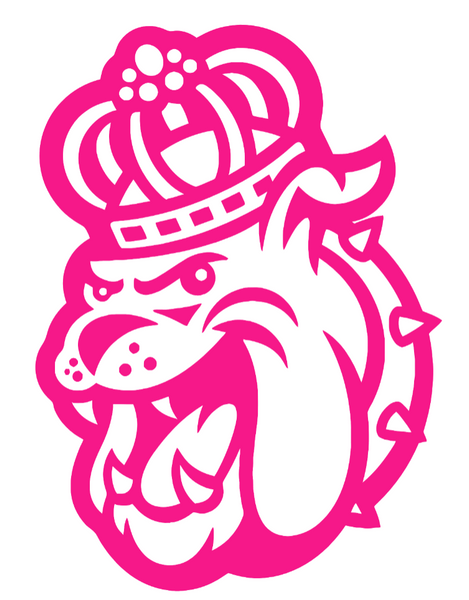 James Madison Dukes Hot Pink Mascot Head Logo Premium DieCut Vinyl Decal PICK SIZE