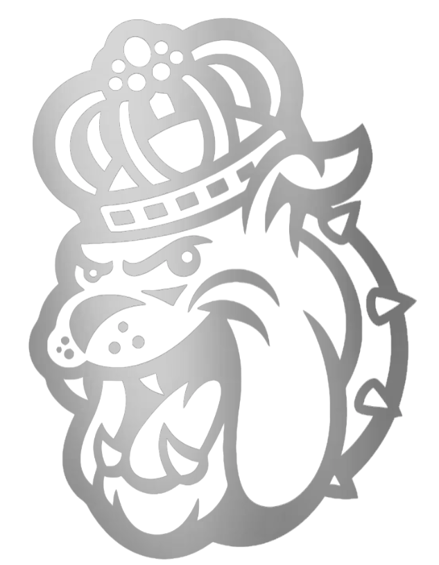 James Madison Dukes SILVER CHROME MIRROR Mascot Head Logo Premium DieCut Vinyl Decal PICK SIZE