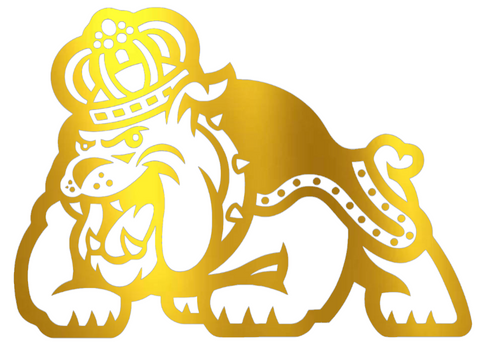 James Madison Dukes GOLD CHROME MIRROR Mascot Logo Premium DieCut Vinyl Decal PICK SIZE