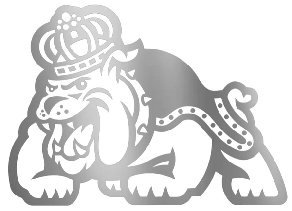 James Madison Dukes SILVER CHROME MIRROR Mascot Logo Premium DieCut Vinyl Decal PICK SIZE