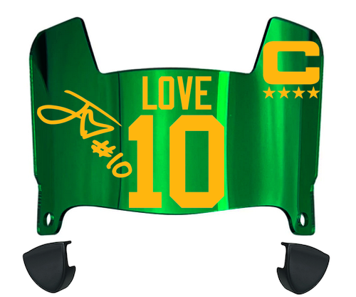 Jordan Love Green Bay Packers Mini Football Helmet Visor w/ Clips - PICK COLOR