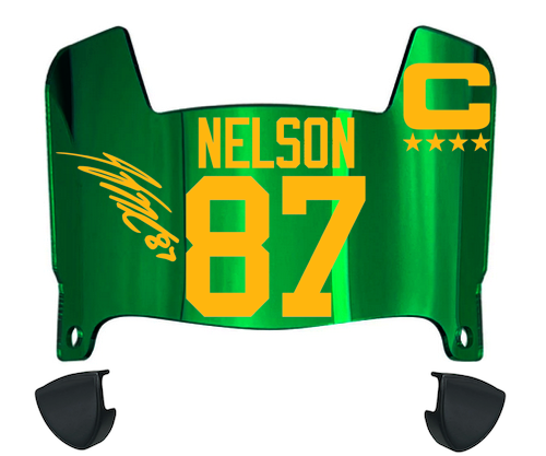 Jordy Nelson Green Bay Packers Mini Football Helmet Visor w/ Clips - PICK COLOR