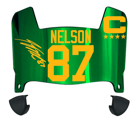 Jordy Nelson Green Bay Packers Mini Football Helmet Visor w/ Clips - PICK COLOR