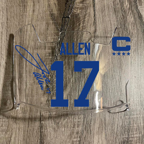 Josh Allen Buffalo Bills Custom Full Size Football Helmet Visor Shield w/ Clips - PICK VISOR & LOGO COLOR
