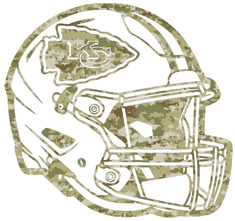 Kansas City Chiefs Football Helmet Salute to Service Camouflage Camo Vinyl Decal PICK SIZE