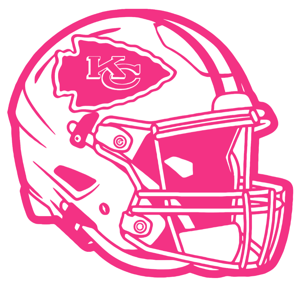 Kansas City Chiefs HOT PINK Football Helmet Premium DieCut Vinyl Decal PICK SIZE