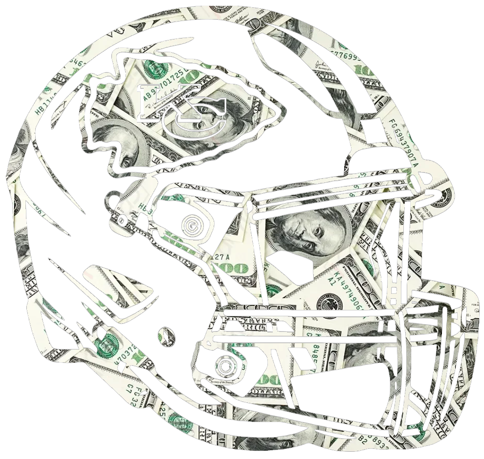 Kansas City Chiefs Football Helmet Money Print Premium DieCut Vinyl Decal PICK SIZE