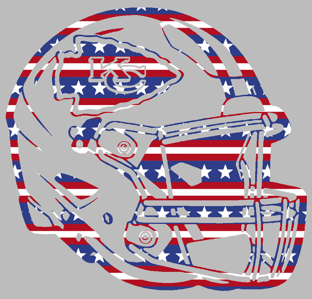Kansas City Chiefs Football Helmet Stars & Stripes USA American Flag Vinyl Decal PICK SIZE