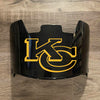 Kansas City Chiefs Full Size Football Helmet Visor Shield Black Dark Tint w/ Clips - PICK LOGO COLOR