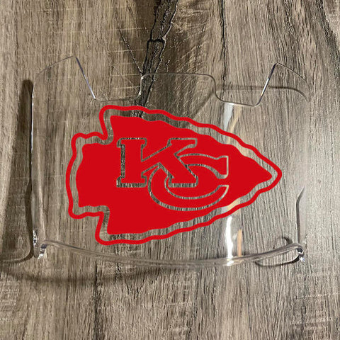 Kansas City Chiefs Full Size Football Helmet Visor Shield Clear w/ Clips - PICK LOGO COLOR