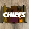 Kansas City Chiefs Full Size Football Helmet Visor Shield Red Iridium Mirror w/ Clips - PICK LOGO COLOR