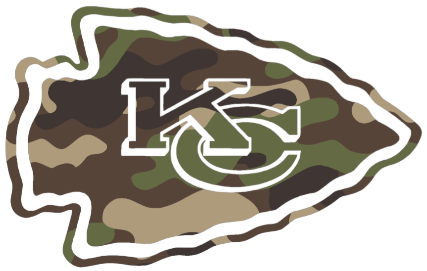 Kansas City Chiefs Woodland Camo Camouflage Team Logo Premium DieCut Vinyl Decal PICK SIZE