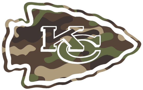 Kansas City Chiefs Woodland Camo Camouflage Team Logo Premium DieCut Vinyl Decal PICK SIZE